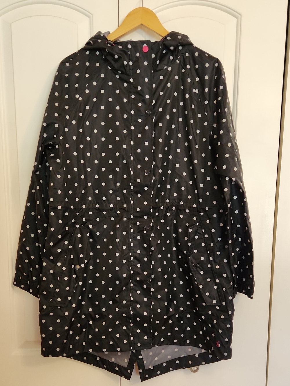 Joules womens Rain Jacket Polka Dot Dark Navy Size US 12
